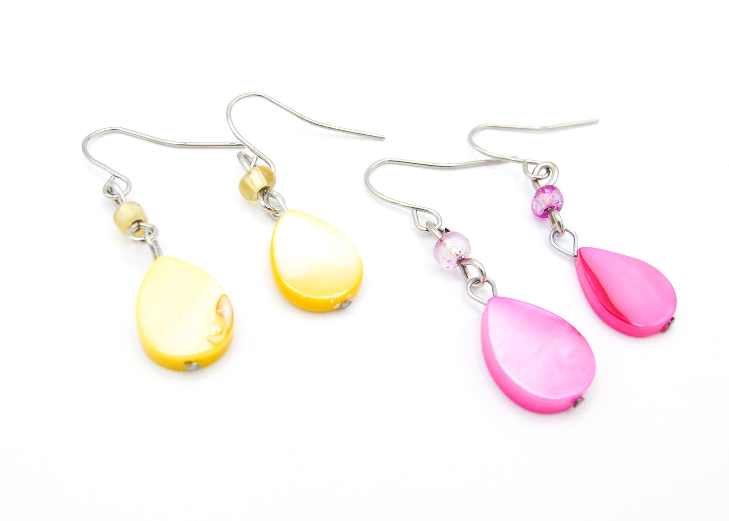 Jessie- 2 pairs Mother of Pearl Teardrop Earrings