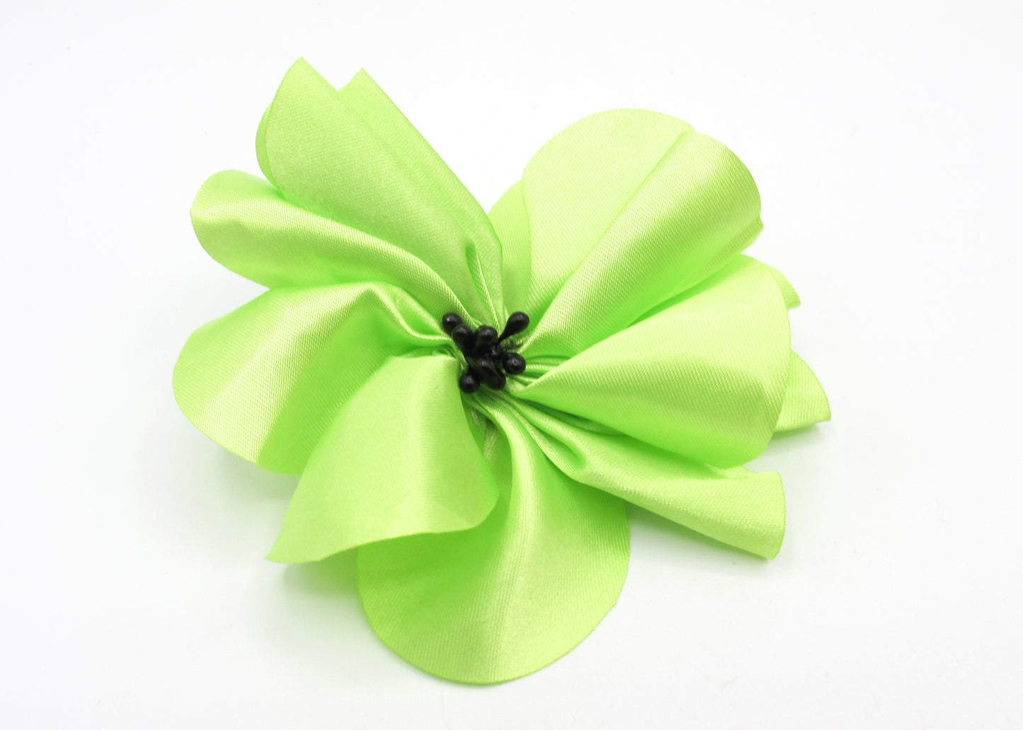 Filomena - Fleurs pour cheveux en tissu soyeux avec pince à cheveux et élastique à cheveux noir