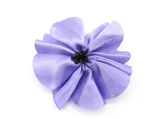 Filomena - Fleurs pour cheveux en tissu soyeux avec pince à cheveux et élastique à cheveux noir