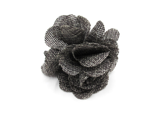 Florence - Textured Flower hair clip + black hair elastic