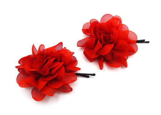 Faithlynn - 2 Pak Hair Flowers on bobby pins